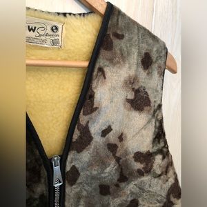 Vintage Cow print Sherpa Vest